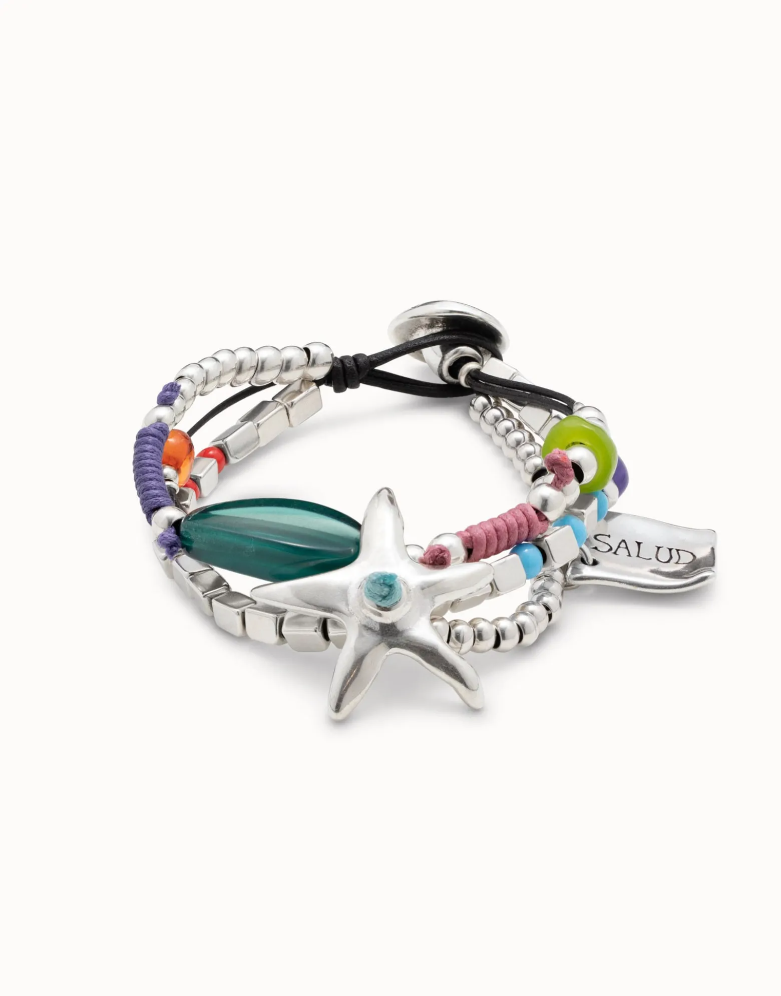 Multi strand beaded bracelet with a star