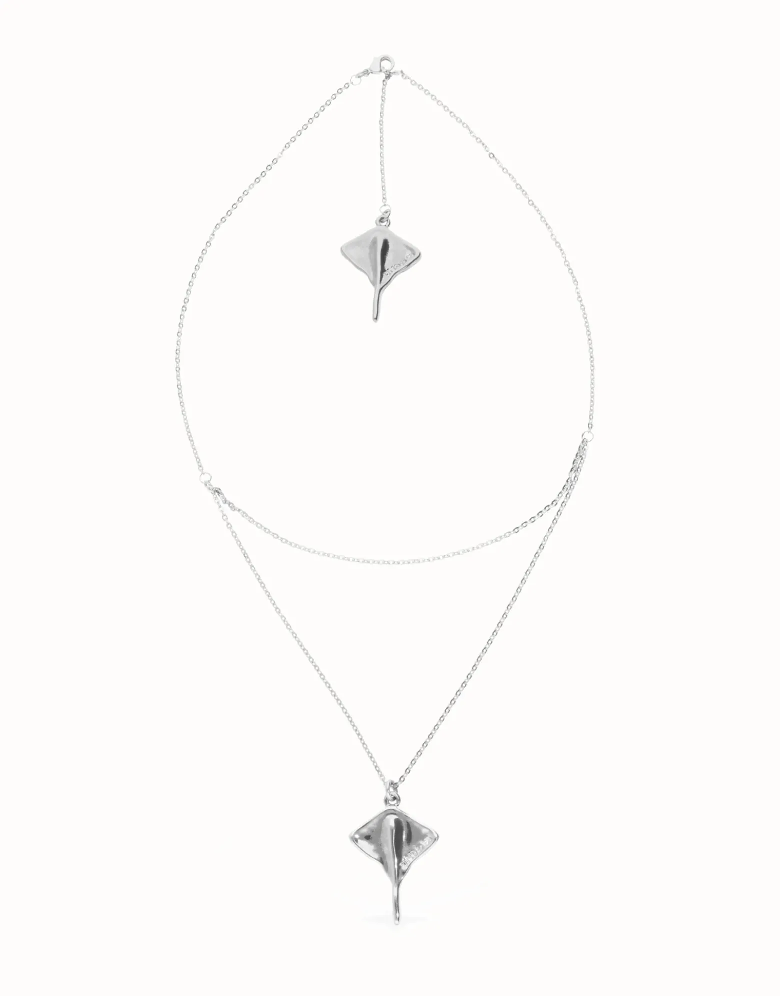 Multi strand chain necklace with manta ray