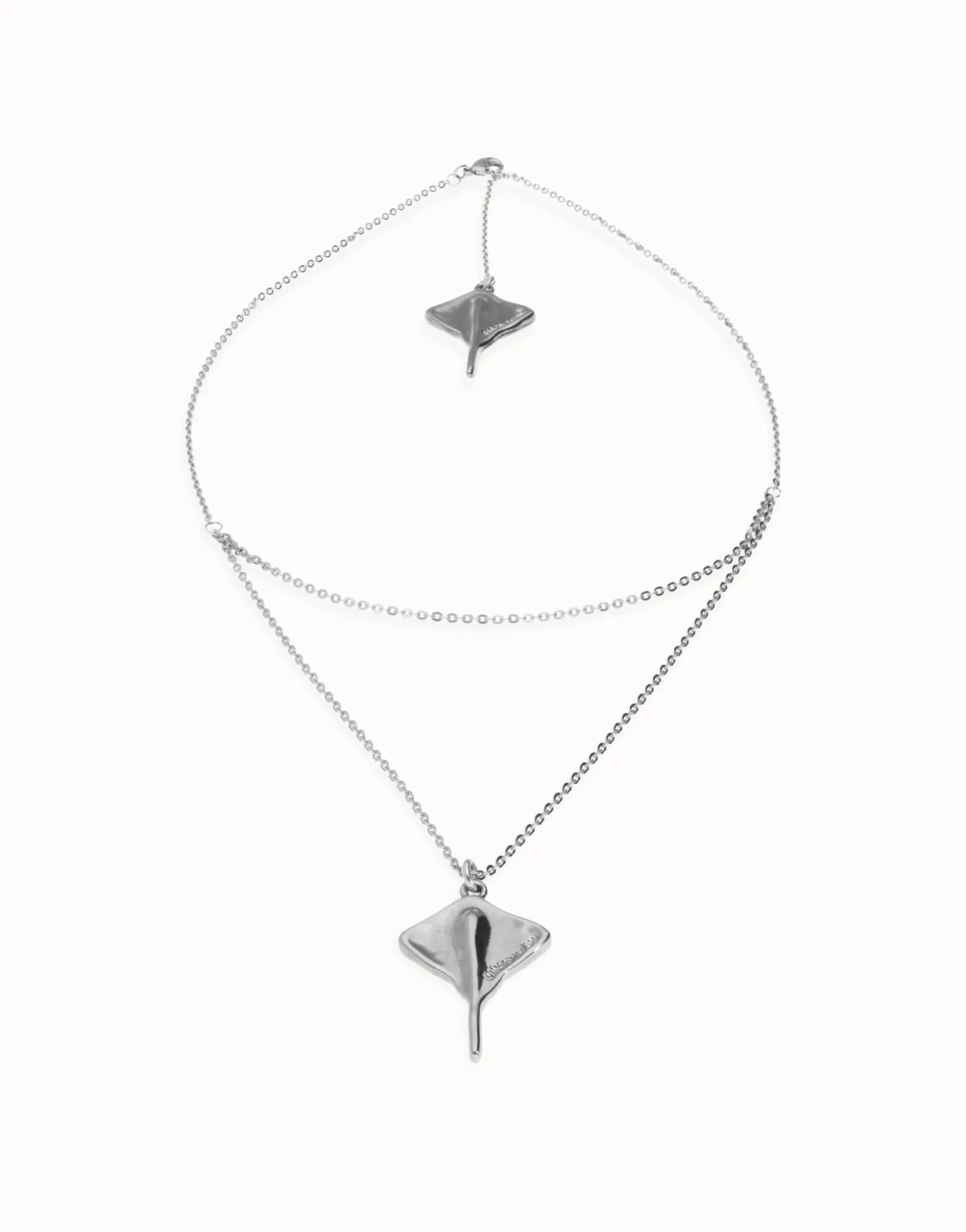 Multi strand chain necklace with manta ray