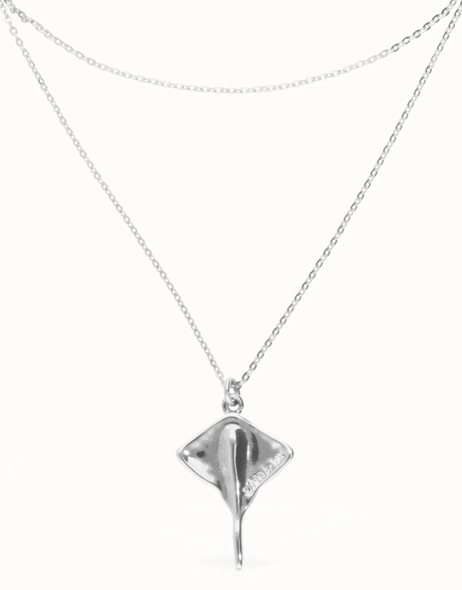 Multi strand chain necklace with manta ray