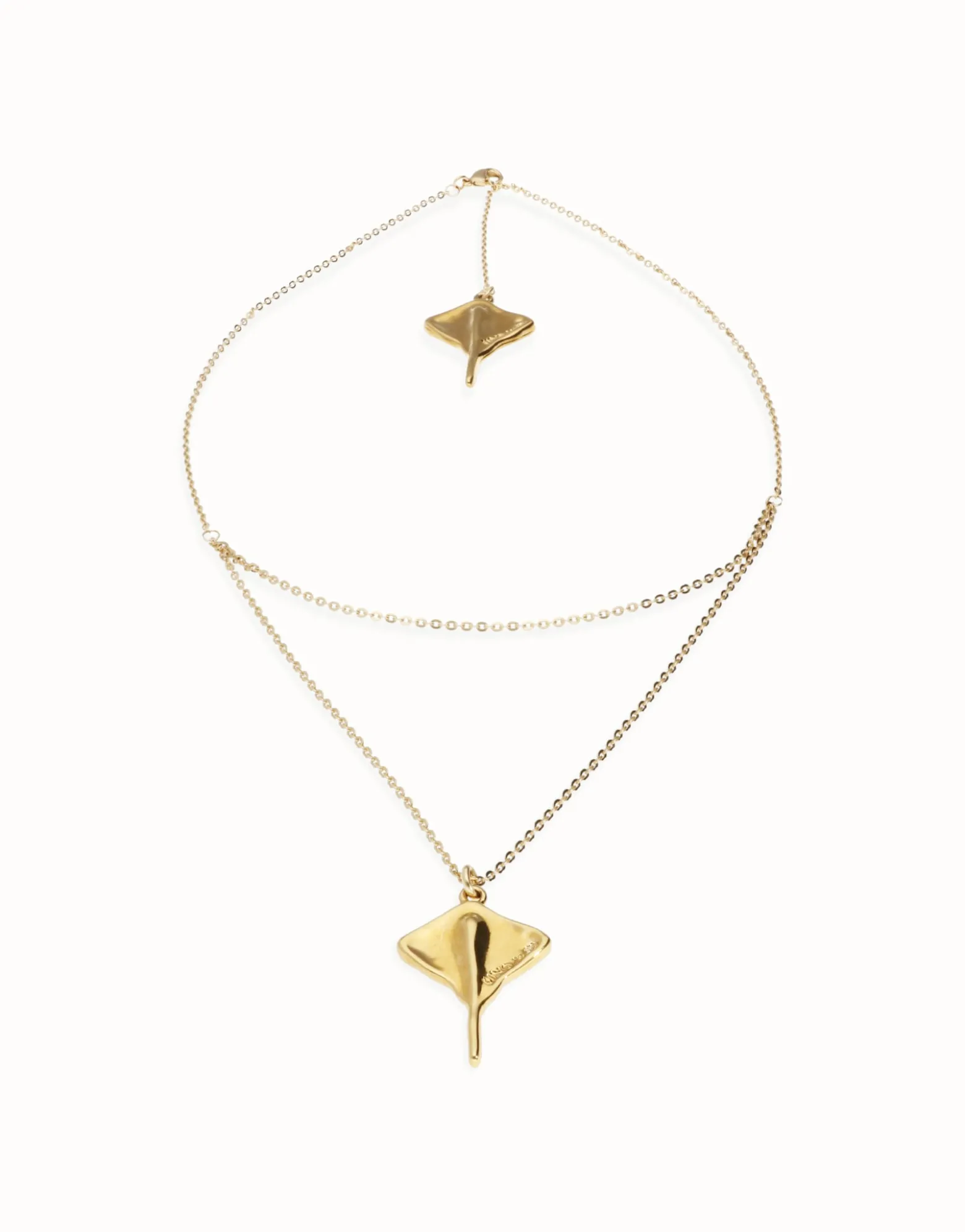 Multi strand chain necklace with manta ray