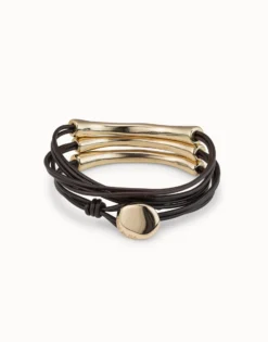 Multi strand leather bracelet