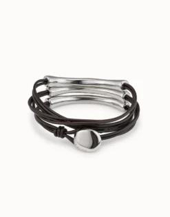 Multi strand leather bracelet