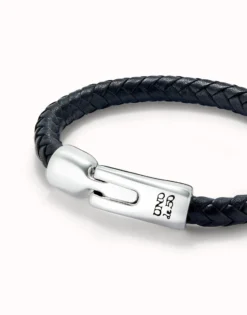 Multi strand leather bracelet with 2 circles