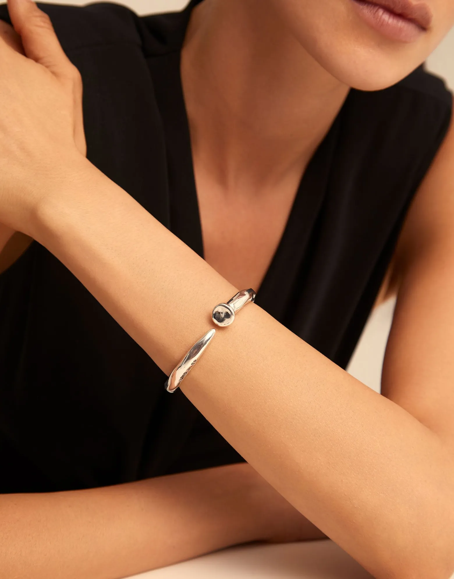 Nail shaped bangle bracelet