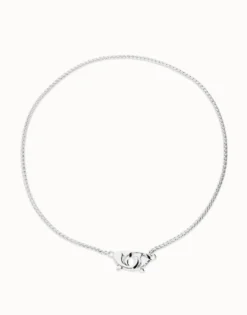 Necklace with intertwined carabiner