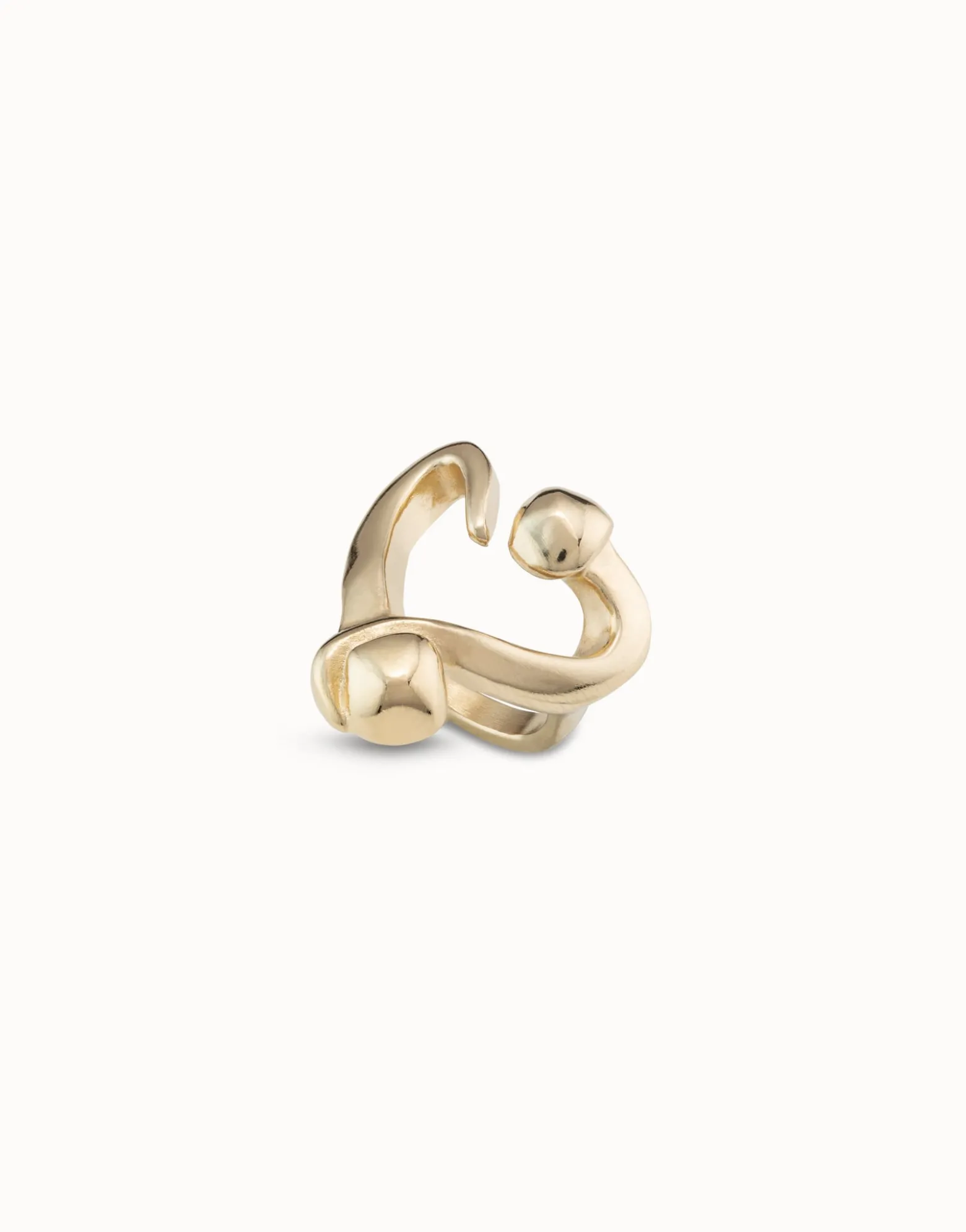 Open ring with a nailed heart