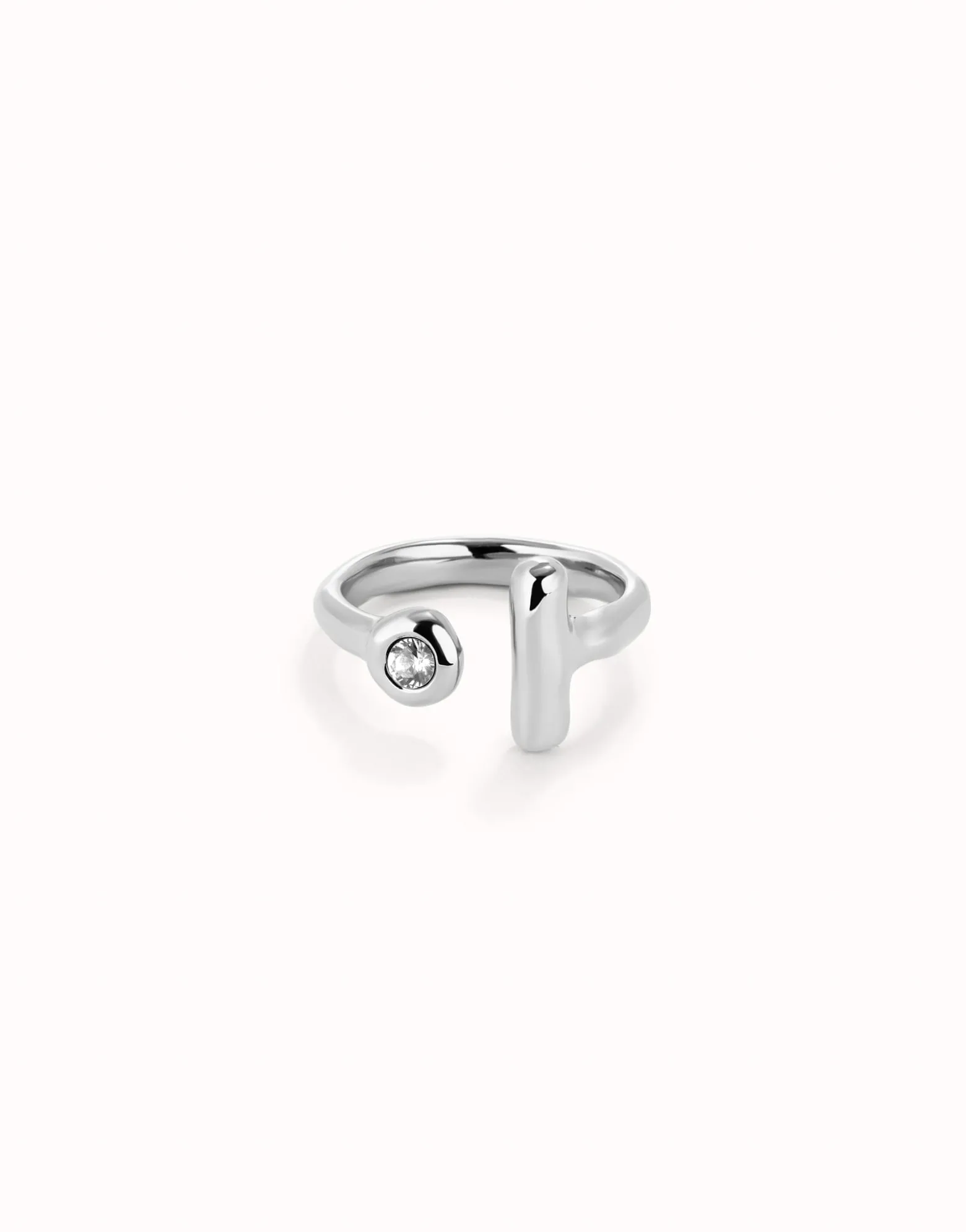 Open ring with white topaz