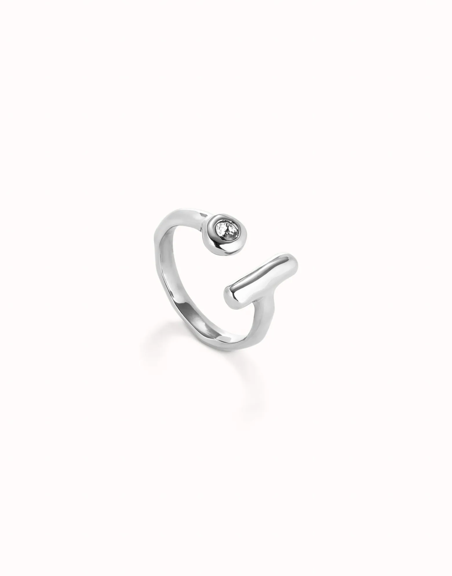 Open ring with white topaz