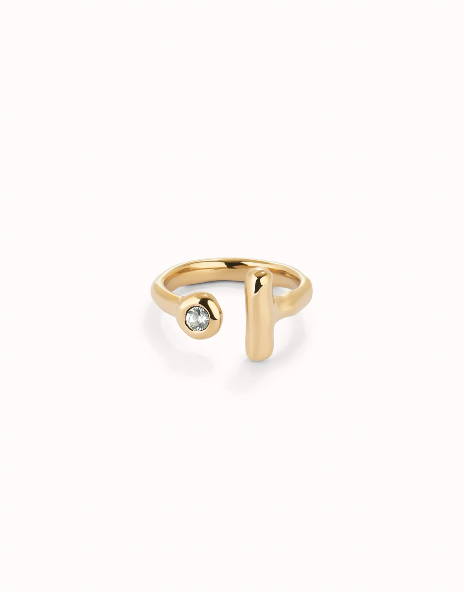 Open ring with white topaz