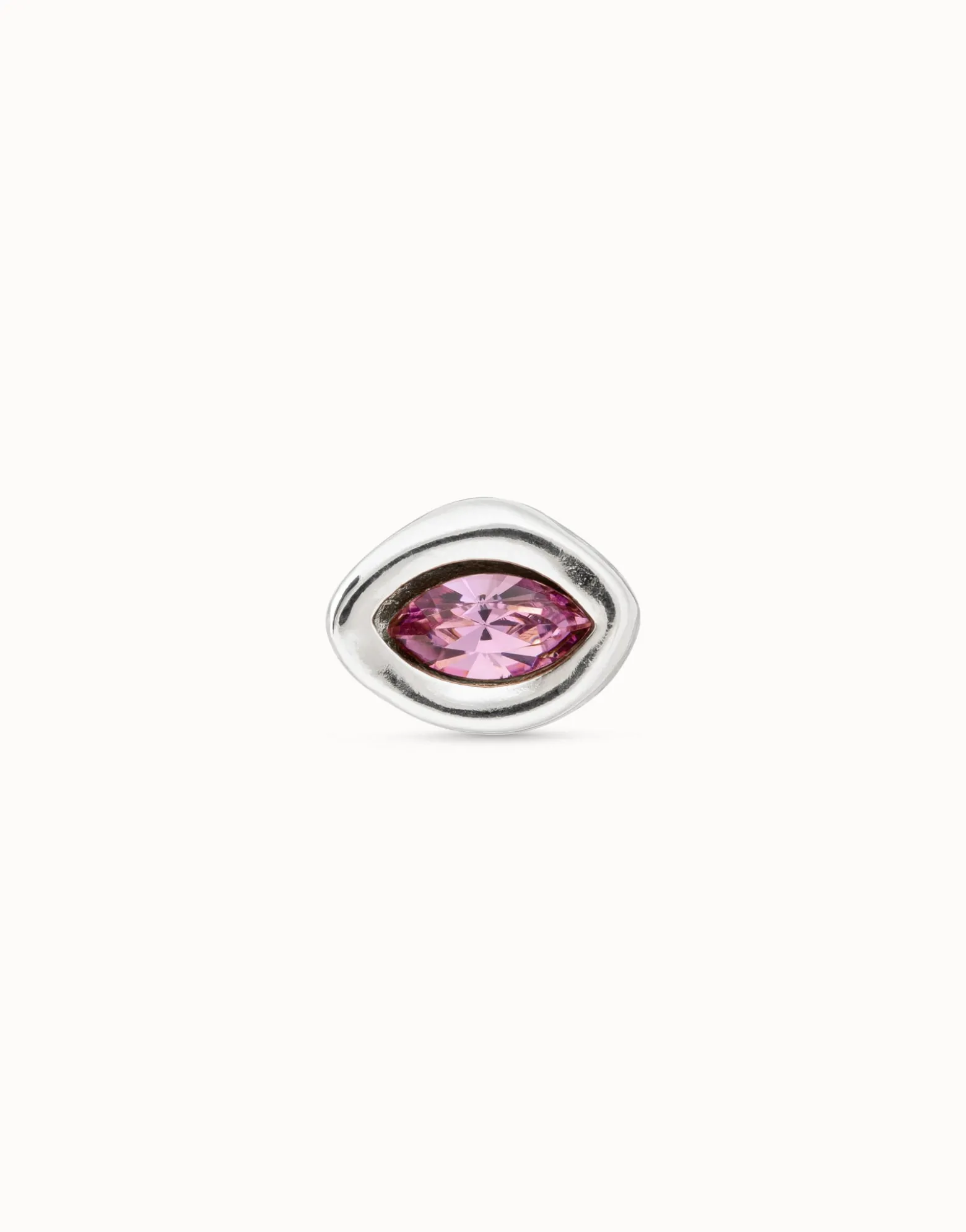 Piercing with pink crystal