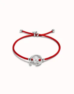 Red cord bracelet with a pearl