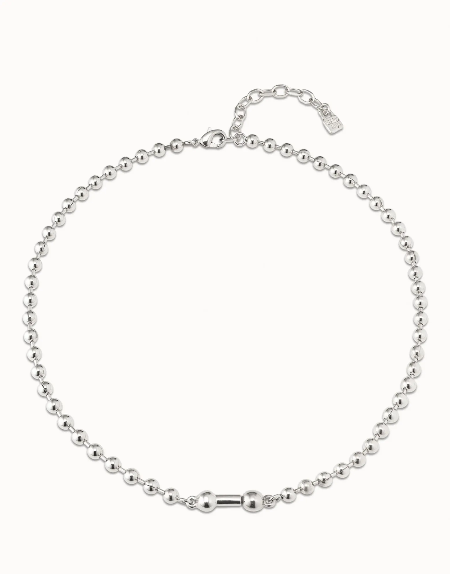 Short beaded chain charm necklace
