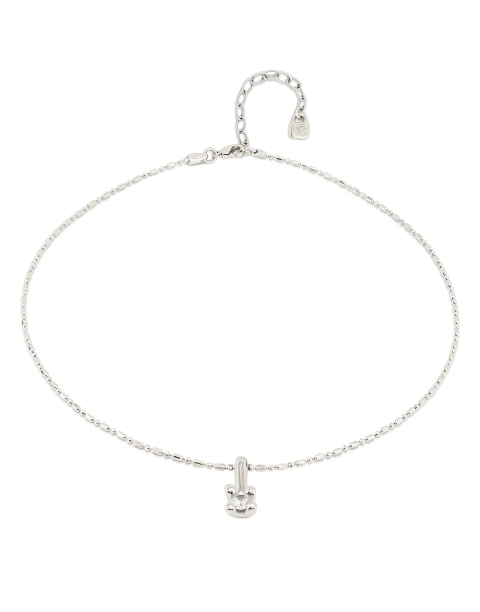 Short chain necklace with white cubic zirconia