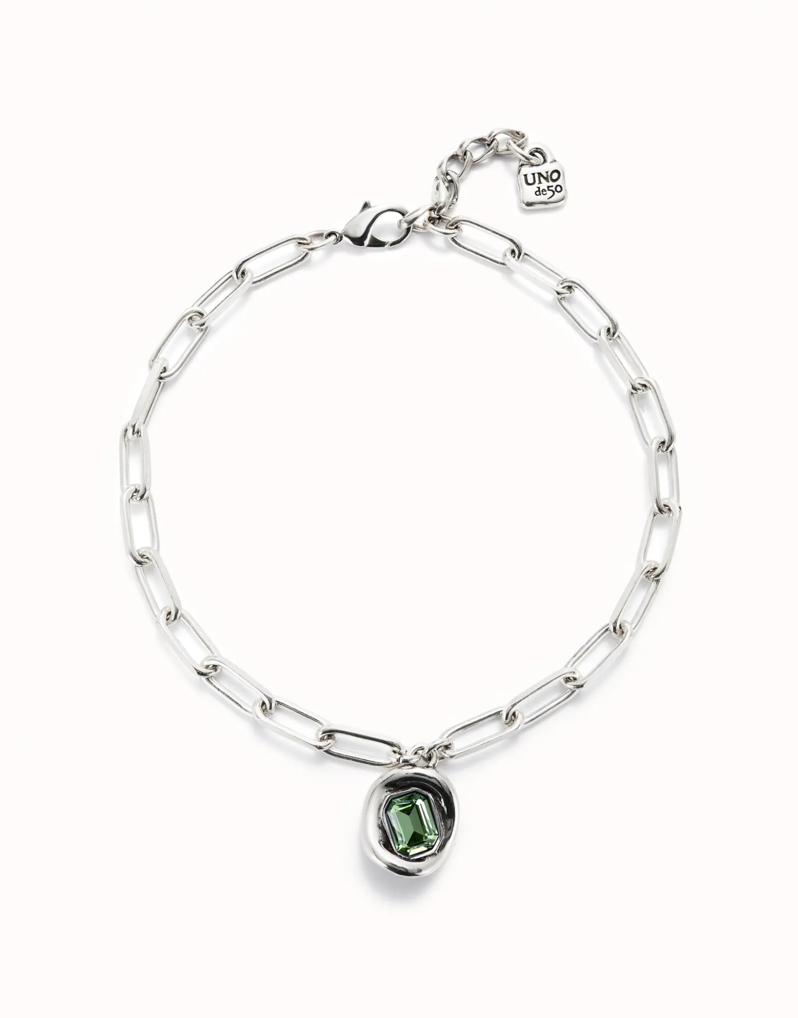 Short link chain pendant necklace turquoise crystal