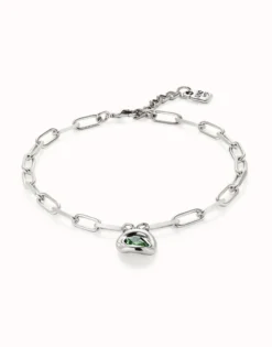 Short link chain pendant necklace turquoise crystal