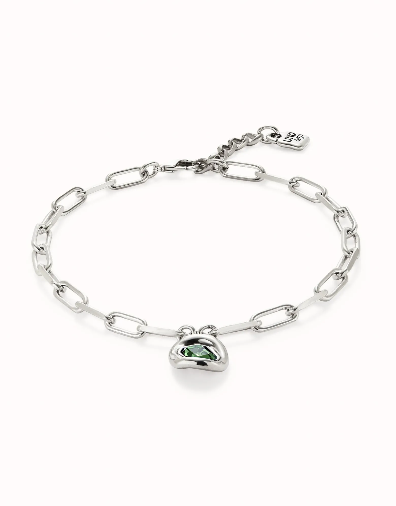 Short link chain pendant necklace turquoise crystal