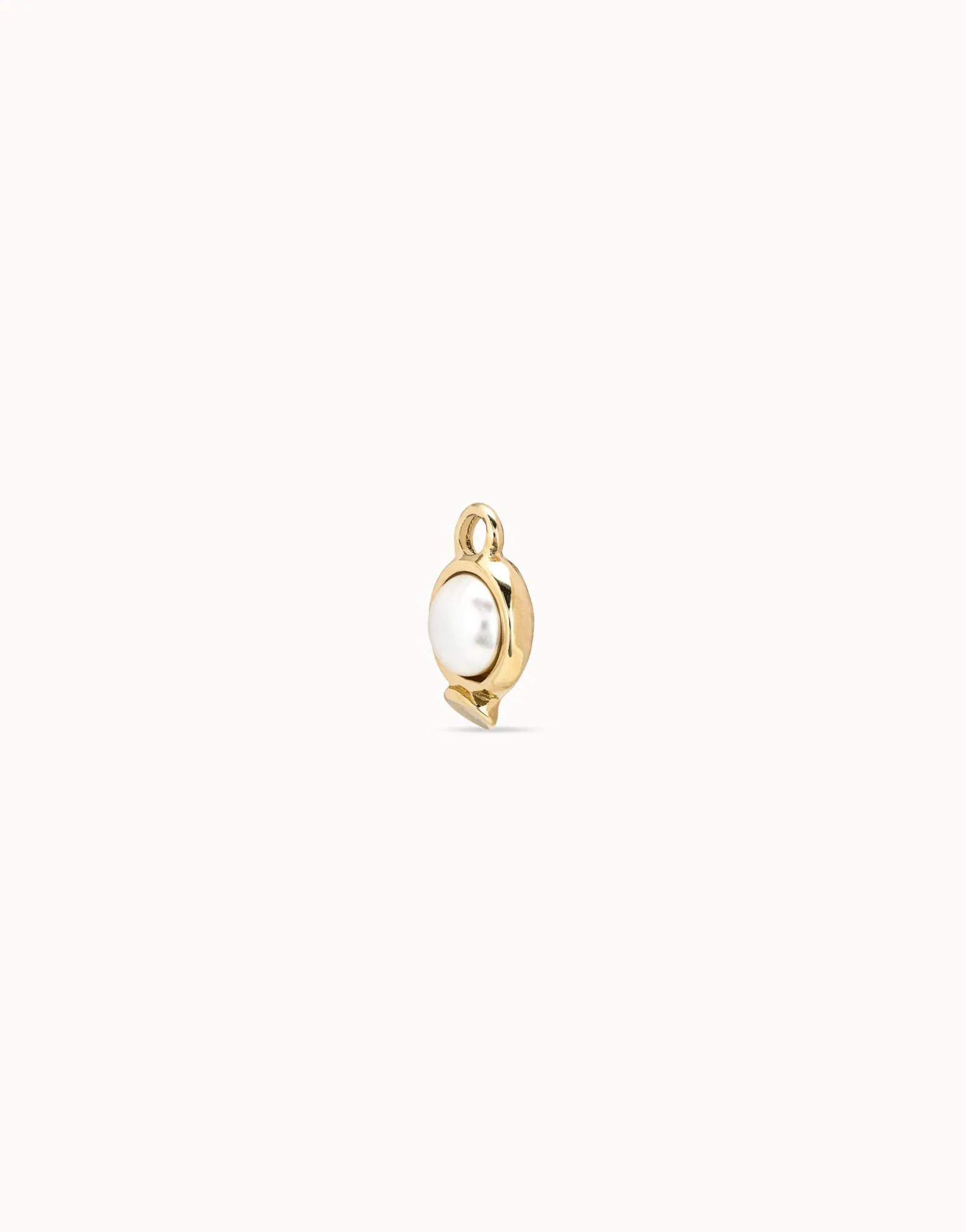 Single Hoop Charm With A Pearl