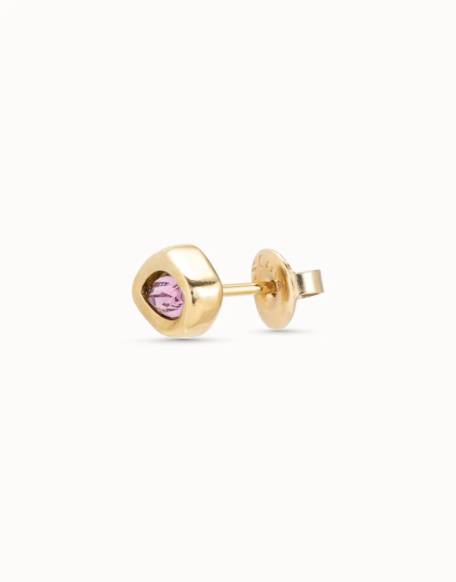Single Stud Earring With Purple Crystal
