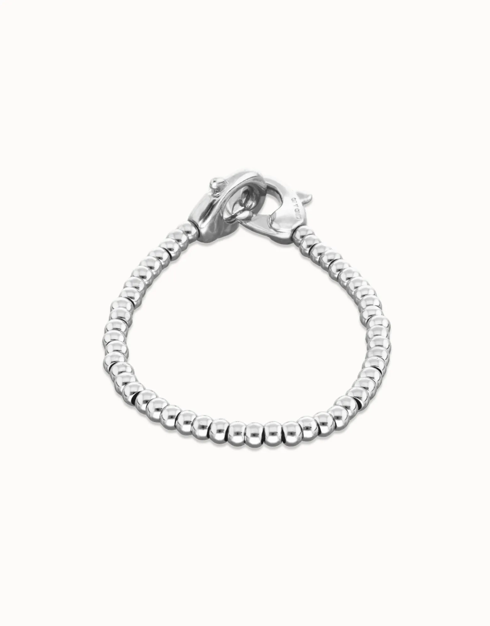 Small beads bracelet with interlocking carabiner