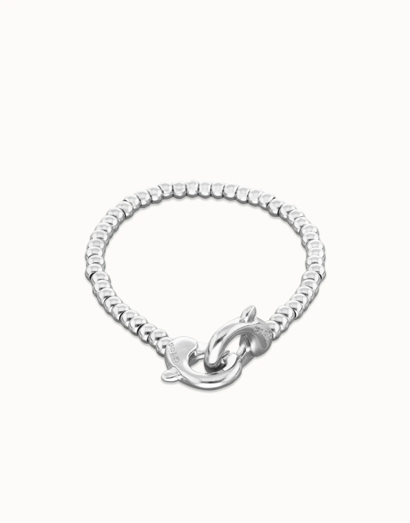 Small beads bracelet with interlocking carabiner