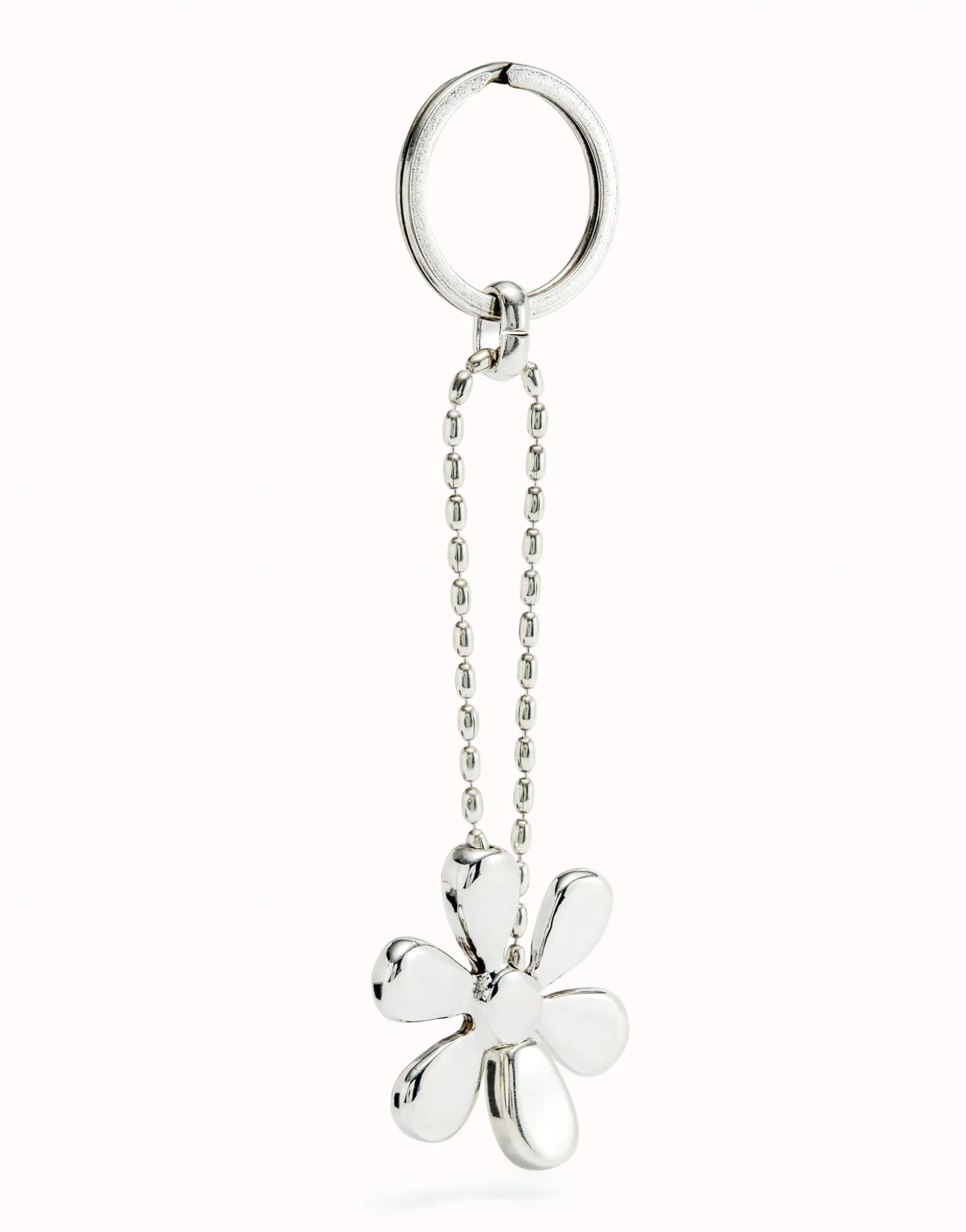 Sterling silver-plated flower key-ring