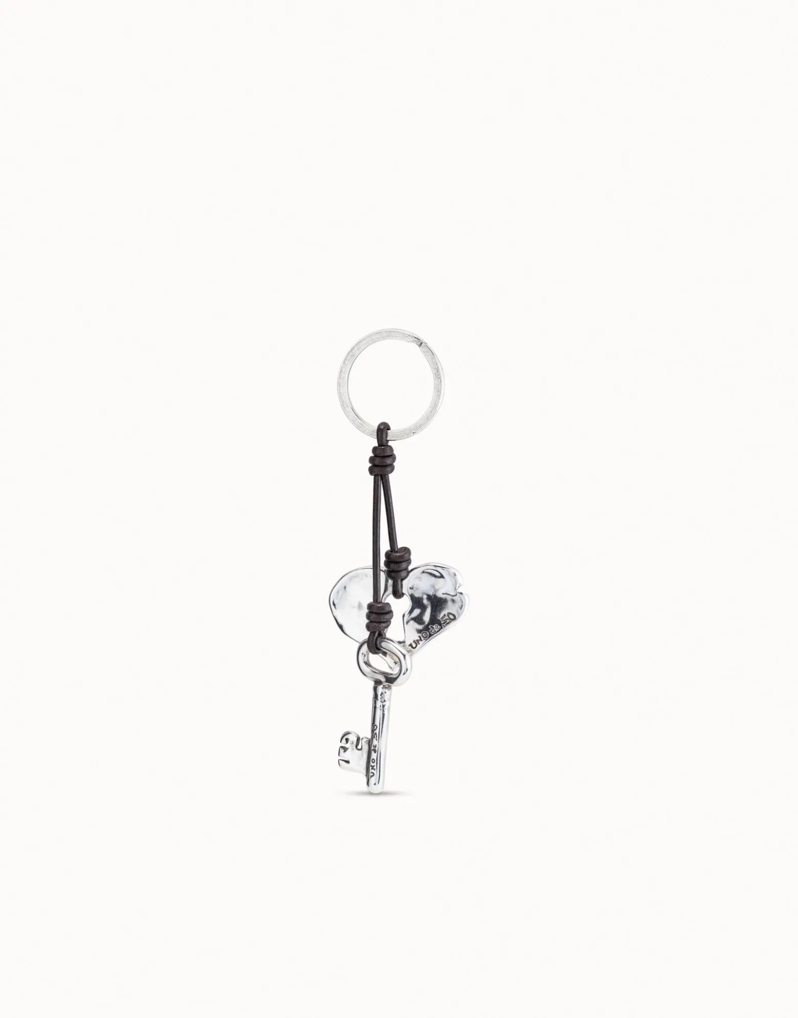 Sterling silver-plated heart key-ring