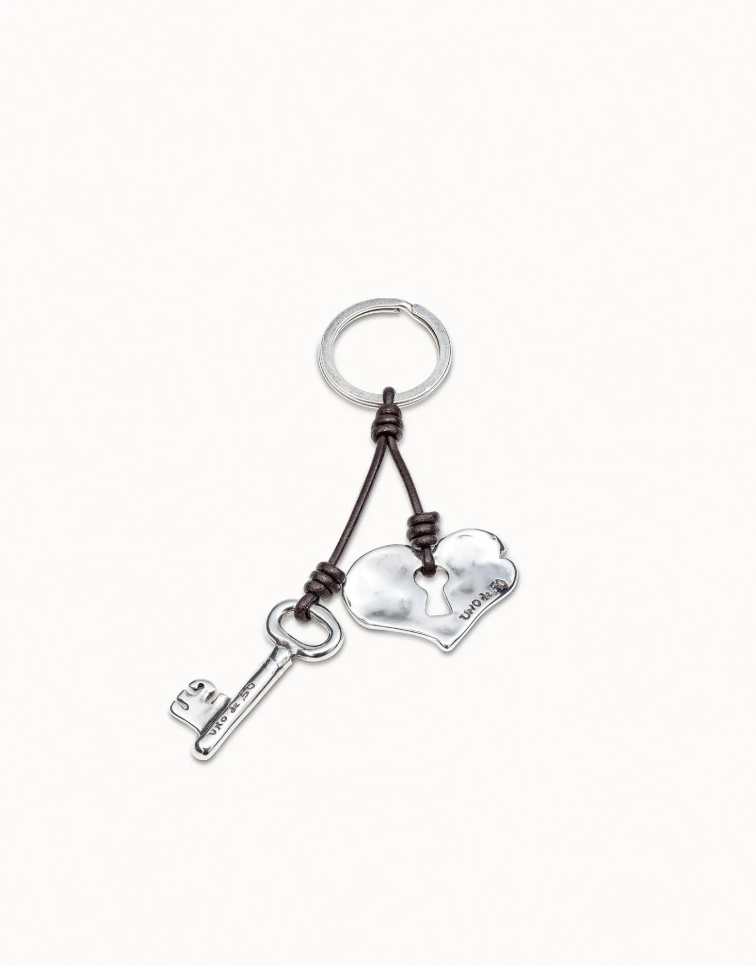 Sterling silver-plated heart key-ring