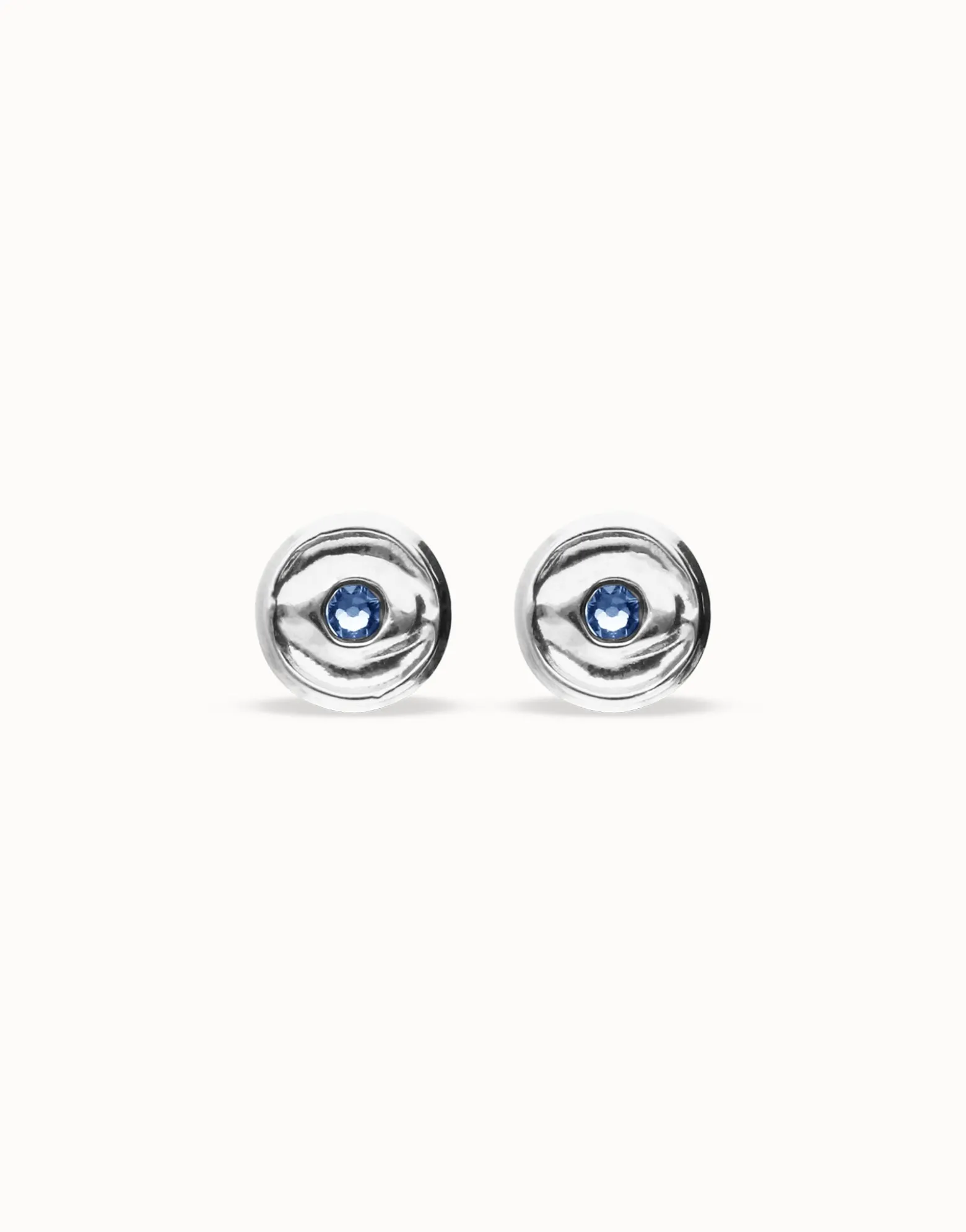Stud earrings with blue crystal