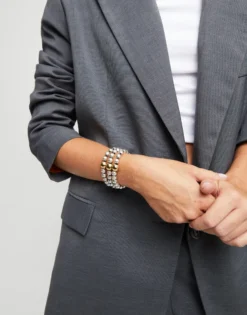 Three strand beaded leather bracelet