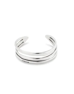 Triple curved handcrafted bangle bracelet