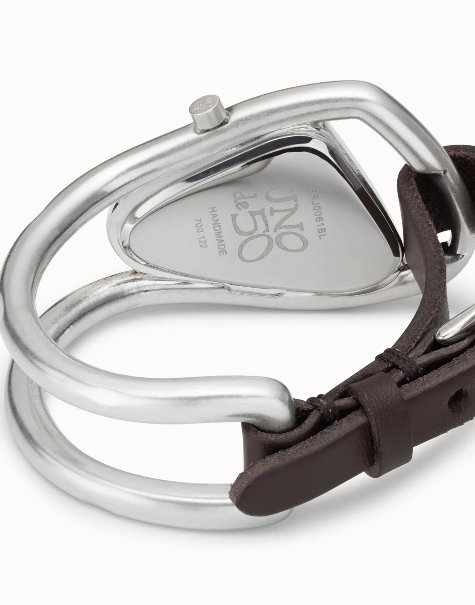 Watch with leather and metal
