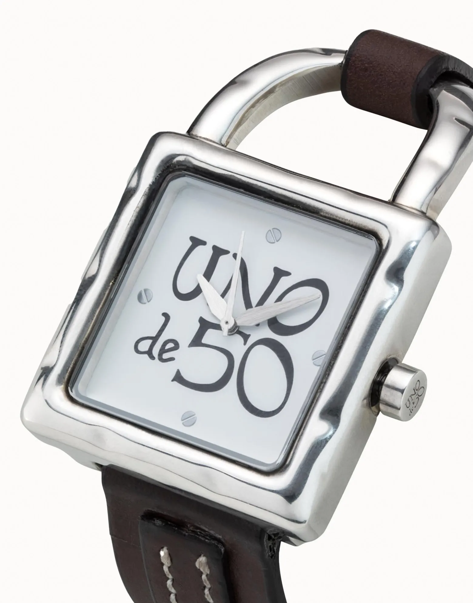 Watch with leather strap